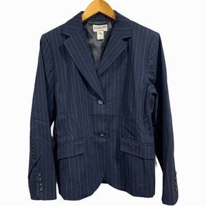 Pendleton Wool Blend Blazer Blue Striped Notch Lapel Size 12